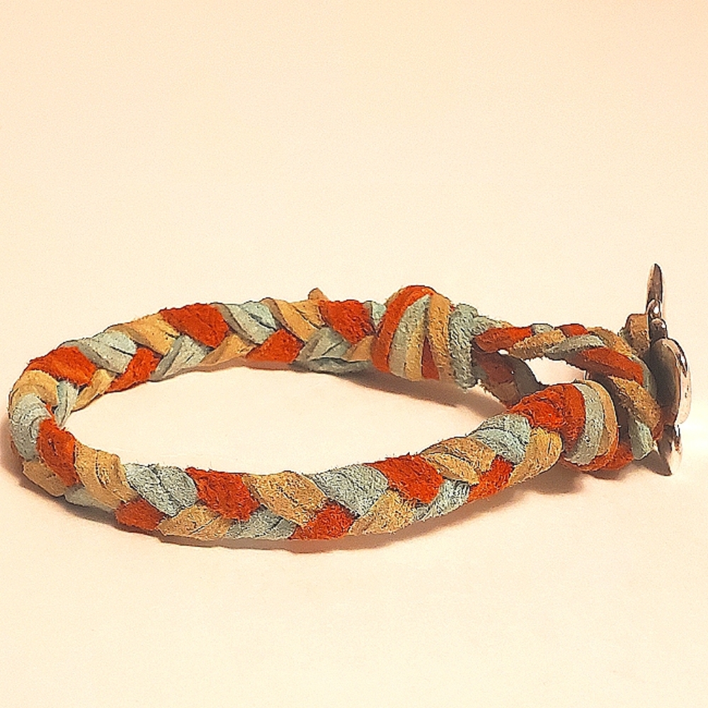 James Avery Retired Butterfly Woven Leather Bracelet - Picture 7 of 16